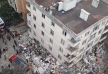 Κατάρρευσαν 3 όροφοι πολυκατοικίας στην Κωνσταντινούπολη: Εγκλωβισμένοι στα συντρίμμια Konstantinoupoli 2 768x512